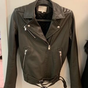 Iro hunter green leather jacket